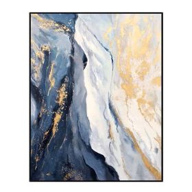 Hand Painted Wall art Picture Abstract blue cloud landscape oil painting handmade for Living room bedroom home decor no frame - 70x140cm