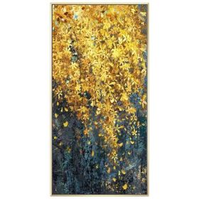 Modern Canvas Painting Poster and Print for Living Room Home Decorative Large Art Wall Painting Golden Leaf Restaurant Picture - 50x100cm