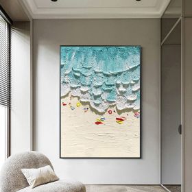 Thick Texture People On The Beach Handmade Abstract Oil Painting Unframed Custom Artwork China Import Item Decoration For Home - 150x220cm