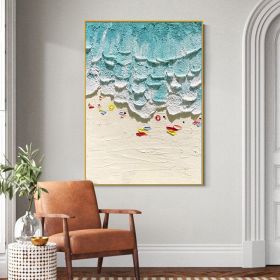 Thick Texture People On The Beach Handmade Abstract Oil Painting Unframed Custom Artwork China Import Item Decoration For Home - 60x90cm