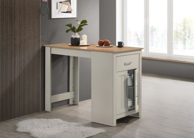 Alonzo 47" Light Gray Small Space Counter Height Dining Table with Cabinet and Drawer Storage - as Pic