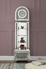 ACME Noralie GRANDFATHER CLOCK W/LED Mirrored & Faux Diamonds AC00353 - as Pic