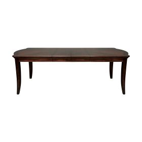 Cherry Finish Formal Dining Table 1pc Lovely Veneer Pattern 2x Extension Leaf Contemporary Dining Furniture - as Pic