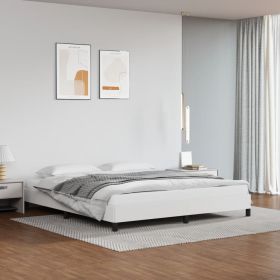 Bed Frame White 72"x83.9" California King Faux Leather - White