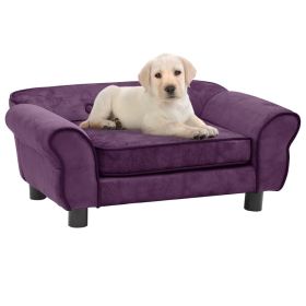 Dog Sofa Burgundy 28.3"x17.7"x11.8" Plush - Purple