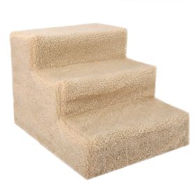 3 Steps Pet Stairs for Dogs and Cats - cream - as Pic