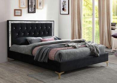 ACME Rowan Eastern King Bed, Black Fabric 28987EK - as Pic