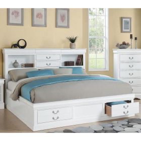 ACME Louis Philippe III Queen Bed in White 24490Q - as Pic