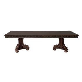 Formal Traditional Dining Table 1pc Dark Cherry Finish with Gold Tipping 2x Extension Leaves Cherry Veneer Wooden Dining Room Furniture - as Pic