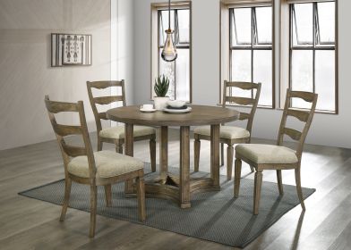 ACME Parfield Round Dining Table, Weathered Oak Finish DN01809 - as Pic