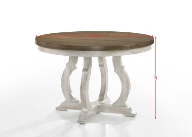 ACME Cillin Round Dining Table, Walnut & Antique White Finish DN01805 - as Pic