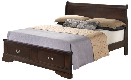 Glory Furniture Louis Phillipe G3125D-KSB2 King Storage Bed , Cappuccino - as Pic
