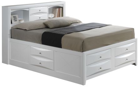 Glory Furniture Marilla G1570G-KSB3 King Storage Bed , White - as Pic