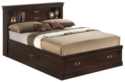 Glory Furniture Louis Phillipe G3125B-KSB King Storage Bed , Cappuccino - as Pic