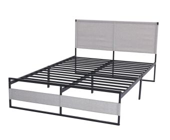 V4 Metal Bed Frame 14 Inch King Size with Headboard and Footboard, Mattress Platform with 12 Inch Storage Space - as Pic