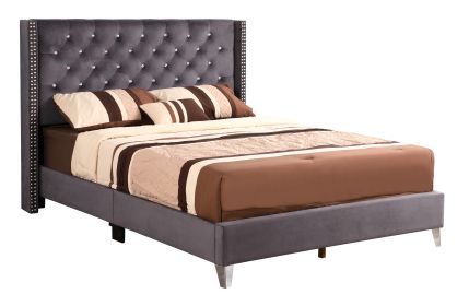 Glory Furniture Julie G1920-KB-UP King Upholstered Bed , GRAY - as Pic