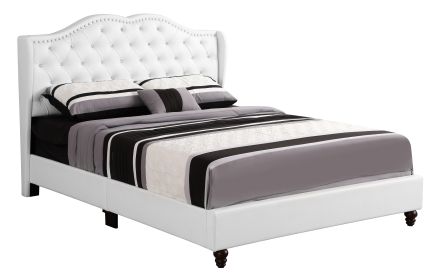 Glory Furniture Joy G1926-KB-UP King Upholstered Bed , WHITE - as Pic