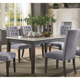 Merel Dining Table in White Marble & Gray Oak - 70165