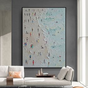Hand painting Beach Scenery Oil Paintings On Canvas Wall Art Decoration Modern Abstract Picture Luxury Home Decor - 100X150cm