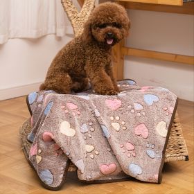 Prt Soft Brown Heart Claw Print Pet Rug For Dog And Cat S 23in*16in M 30in*20in L 41in*30in - Brown - Polyester - M
