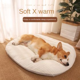 Removable and washable pet sleeping mat pillow pet bed; Soft and comfortable dog bed cat bed - White - M- medium 62*50 cm