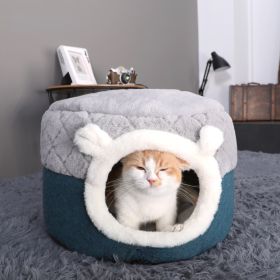 Winter warm cat litter soft and comfortable cat house; removable thatched house; puppy dog house - M: Suitable for 15kg - Dual purpose warm cat nest
