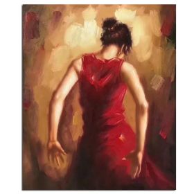 Ha's Art 100% Hand Painted Abstract Oil Painting Wall Art Minimalist Dancing Girl Picture Canvas Home Decor For Living Room Bedroom No Frame - 60x90cm