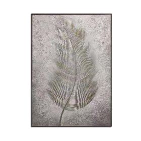 100% Hand Painted Abstract Texture Feather Picture Oil Painting Canvas Wall Art Unframed Artwork Home Good Wall Decor Panel - 60x90cm