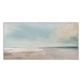 Blue Sky and Sea Beach Landscape Posters and Handmade Canvas Painting Wall Art Picture for Living Room Decor Salon No Frame - 70x140cm