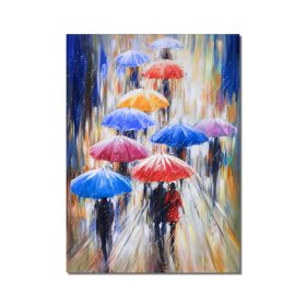 Abstract Portrait Oil Paintings On Canvas Nordic Girl Holding An Umbrella Wall Art Pictures for Home Wall Decoration No Frame - 90x120cm
