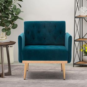 Chair ; leisure single sofa with Rose Golden feet - Teal