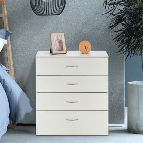MDF Wood Simple 4-Drawer Dresser White - as picture