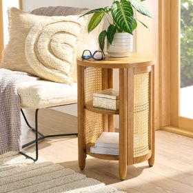 Springwood Caning Side Table, Charcoal Finish - Light Honey