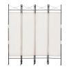 4-Panel Metal Folding Room Divider, 5.94Ft Freestanding Room Screen Partition Privacy Display for Bedroom, Living Room, Office - Beige