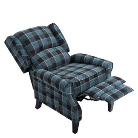 Vintage Armchair Sofa Comfortable Upholstered leisure chair / Recliner Chair for Living Room(Blue Check) - as Pic
