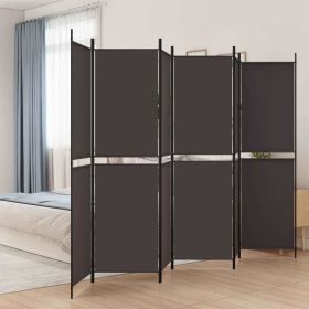 6-Panel Room Divider Brown 118.1"x78.7" Fabric - Brown