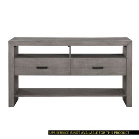 Modern Rustic Design 1pc Server of 2x Drawers 3x Shelves Gray Finish Wooden Dining Room Furniture - as Pic