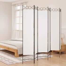6-Panel Room Divider White 94.5"x78.7" Fabric - White