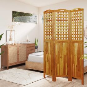 3-Panel Room Divider 47.8"x0.8"x70.9" Solid Wood Acacia - Brown