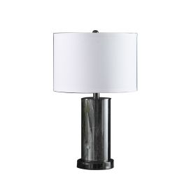 21.25" In Cynx Led Night Light Mid-Century Glass Black Chrome Table Lamp - as Pic