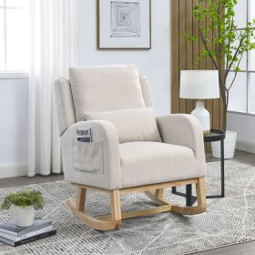 [Video] Welike 27.5 "W Modern Accent High Back Living Room Casual Armchair Rocker with One Lumbar Pillow, Two Side Pockets. - as Pic