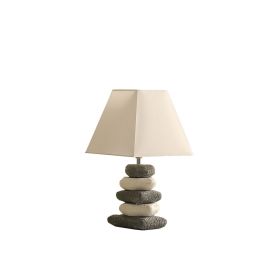 17.5" In Coastal Darya 5 Stacked Pebble Ceramic Table Lamp - as Pic