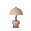 15.75"H Erte Blush Pink Art Deco Glass W/ Night Light Table Lamp - as Pic