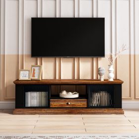 Modern Design TV stand with 2 Storage Cabinets and Drawer,TV Console Table Media Cabinet,for Living Room Bedroom - as Pic