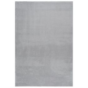 Washable Rug Soft Fluffy Short Pile 63"x90.6" Anti Slip Gray - Gray