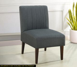 Stylish Comfortable Accent Chair 1pc Dark Gray Fabric Upholstered Plush Seating Living Room Furniture Armless Chair - as Pic