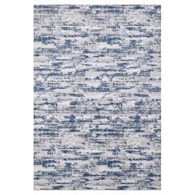 Milano Washable Nautical Navy Blue Woven Area Rug - as Pic