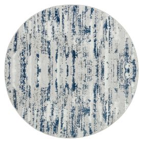 Milano Washable Nautical Navy Blue Woven Round Area Rug - as Pic
