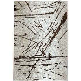Shifra Luxury Area Rug in Beige and Gray with Bronze Abstract Design - as Pic