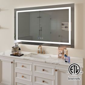 40 in. W x 44 in. Customized H LED Rectangular Frameless Anti-Fog Bathroom Mirror Front & Backlit - as Pic